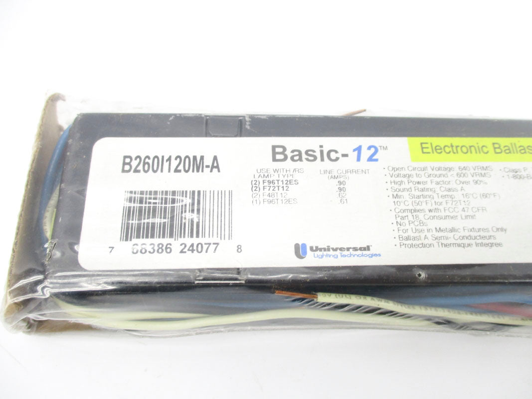 UNIVERSAL LIGHTING B260I120M-A 120V .90A NSMP