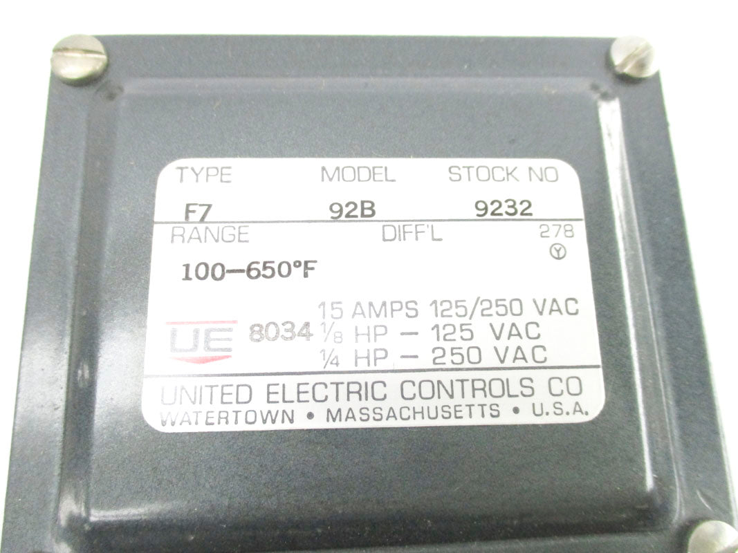 UNITED ELECTRIC 92B9232 250VAC 100-650'F NSNP
