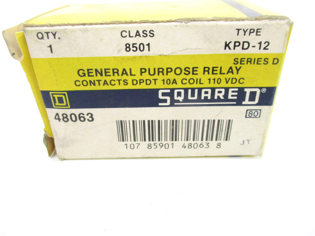 SQUARE D 8501KPD12 SER. D 110VDC 10A NSMP