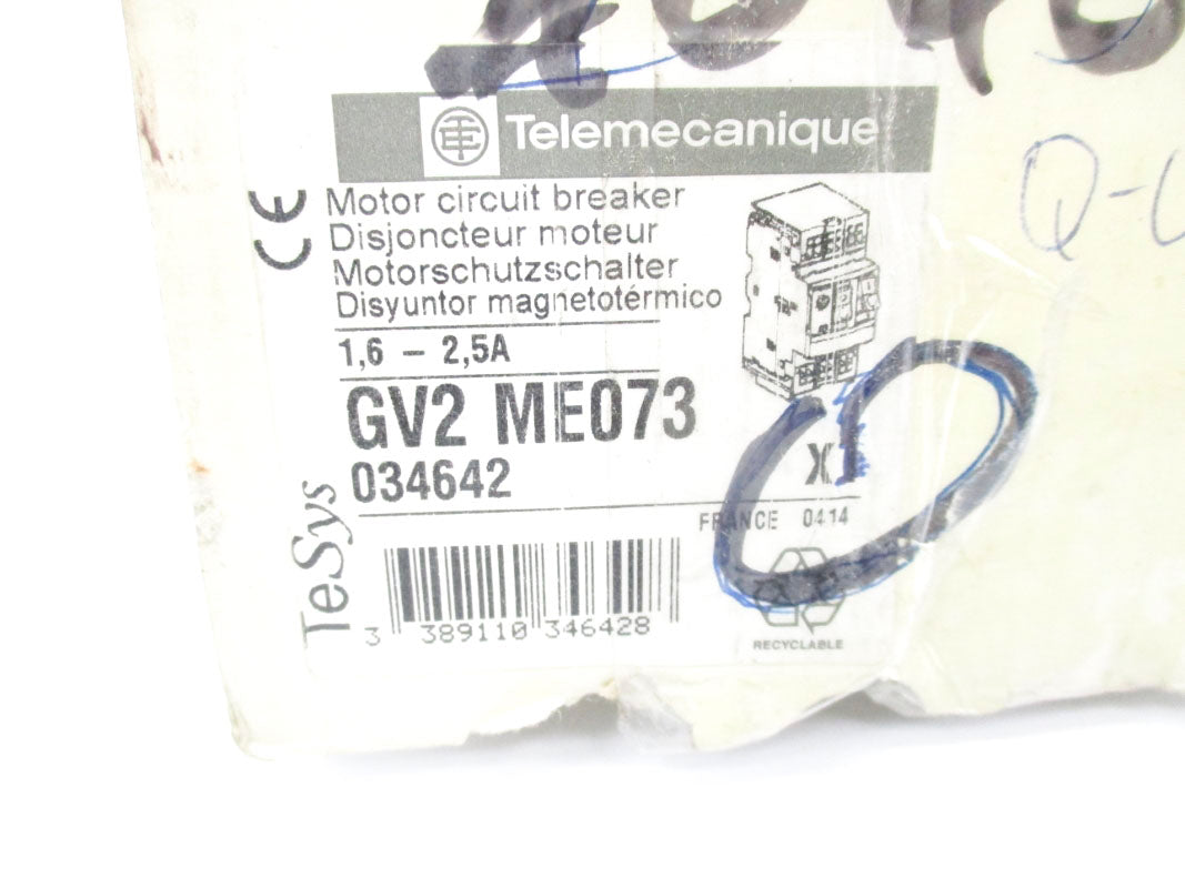 TELEMECANIQUE GV2ME073 600VAC 1.6-2.5A NSMP