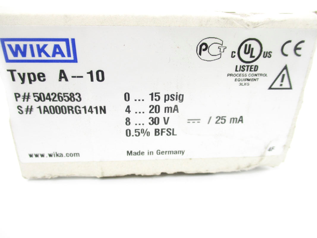 WIKA 50426583 8-30V 0-15PSI NSMP