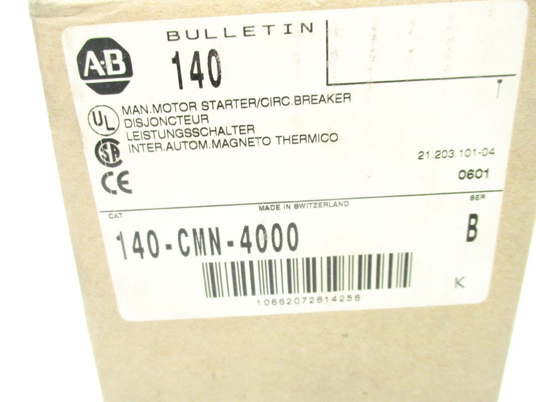 ALLEN BRADLEY 140-CMN-4000 SER. B 600VAC 160A (BR/WH) NSMP