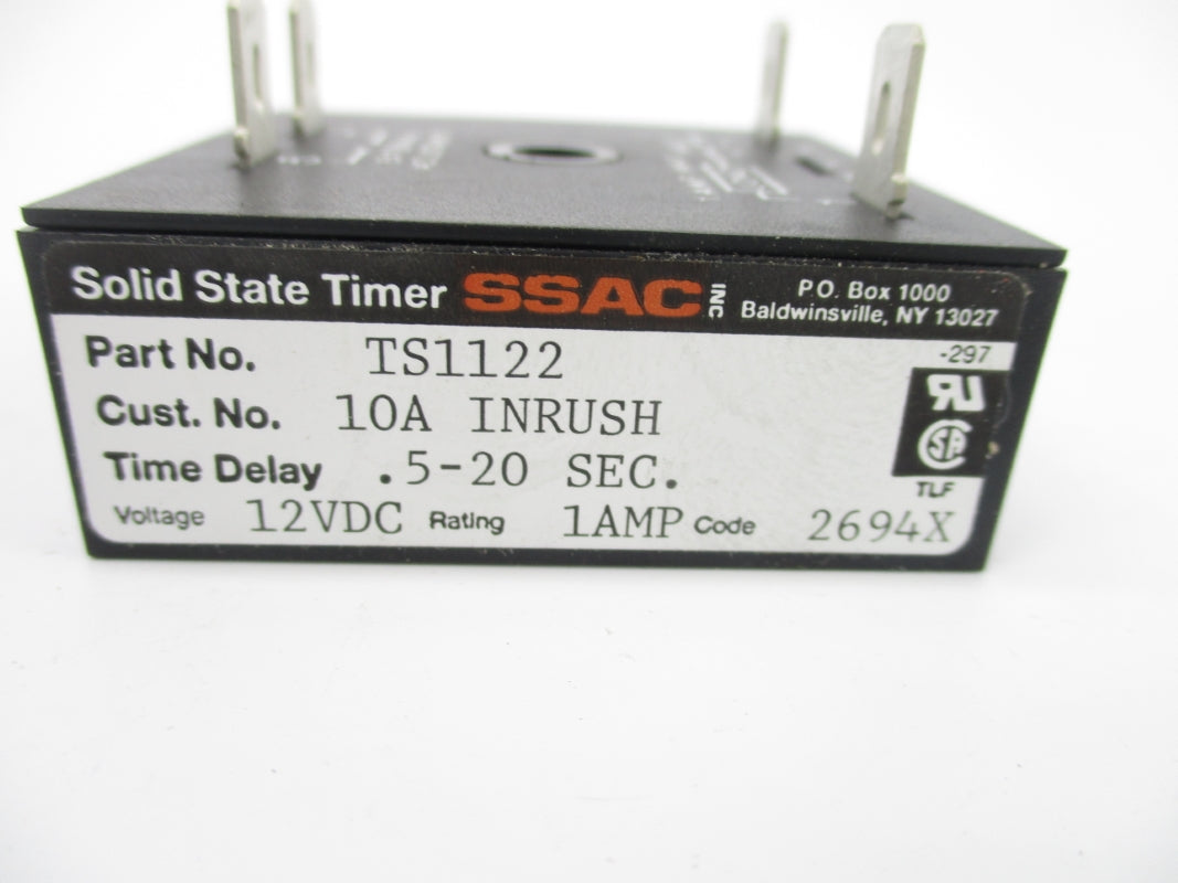 SSAC TS1122 12VDC 10A .5-20S UNMP