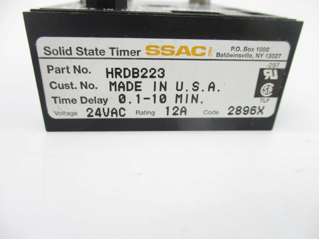 SSAC HRDB223 24VAC 12A 0.1-10M UNMP