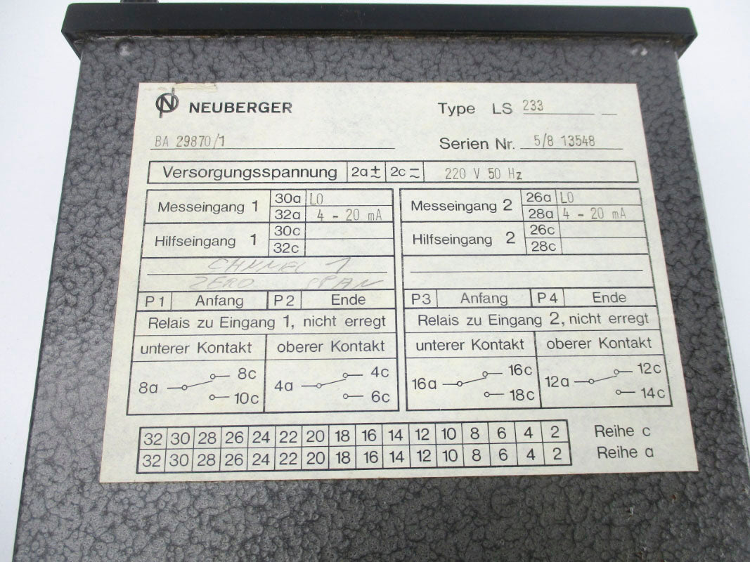 NEUBERGER BA29870/1 LS233 220V 0-400 UNMP