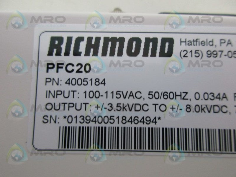 RICHMOND PFC20 PULSEFLOW CONTROLLER *NEW NO BOX*
