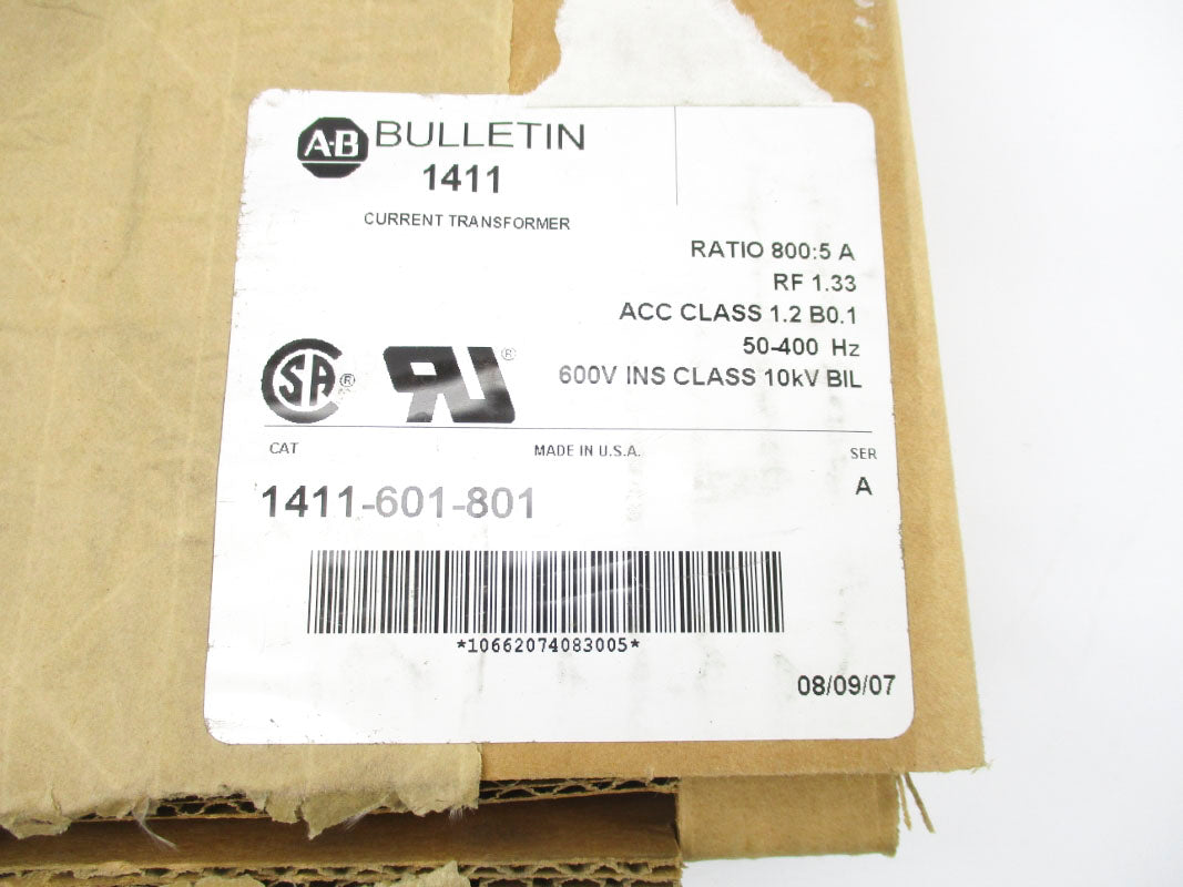 ALLEN BRADLEY 1411-601-801 SER. A 10KV NSMP