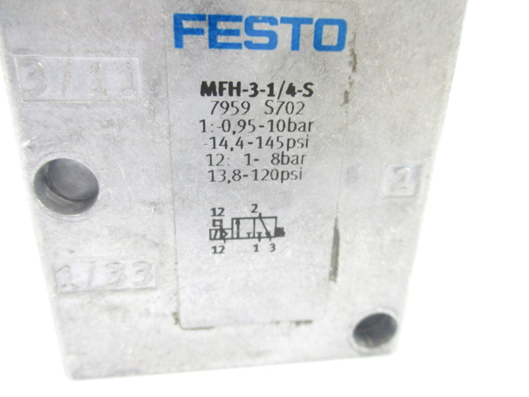 FESTO MFH-3-1/4-S 7959 145PSI NSNP
