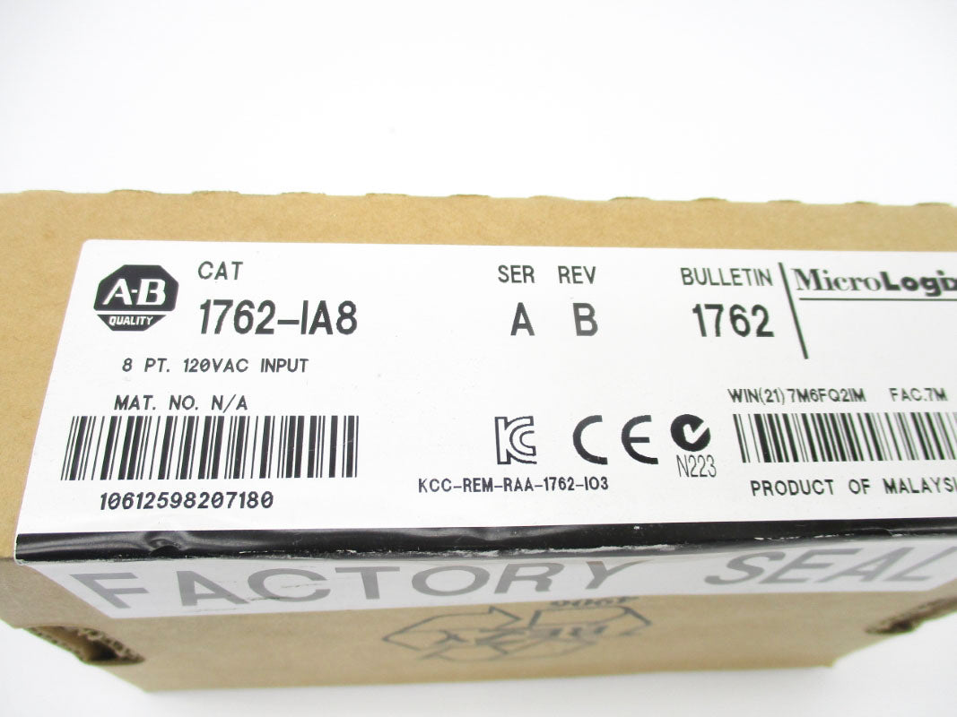 ALLEN BRADELY 1762-IA8 SER. A DATE: 2013 120VAC NSFS