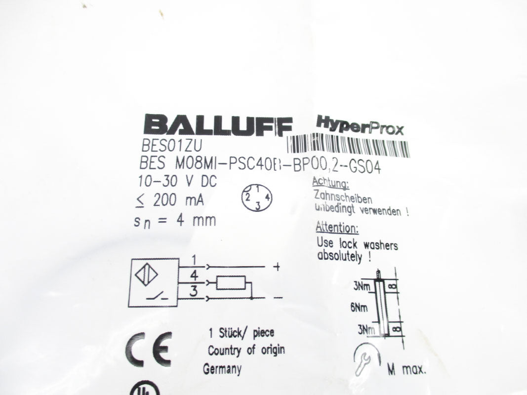 BALLUFF BESM08MI-PSC40B-BP00,2-GS04 BES01ZU 10-30VDC NSMP