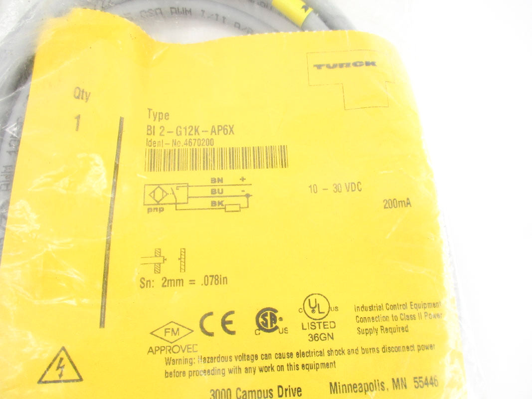 TURCK BI2-G12K-AP6X 4670200 10-30VDC NSMP