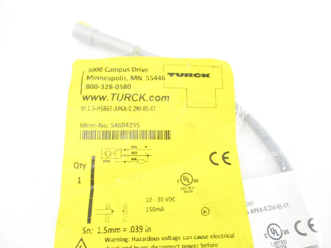 TURCK BI1.5-HS865-AP6X-0.2M-RS4T S4604295 10-30VDC NSMP