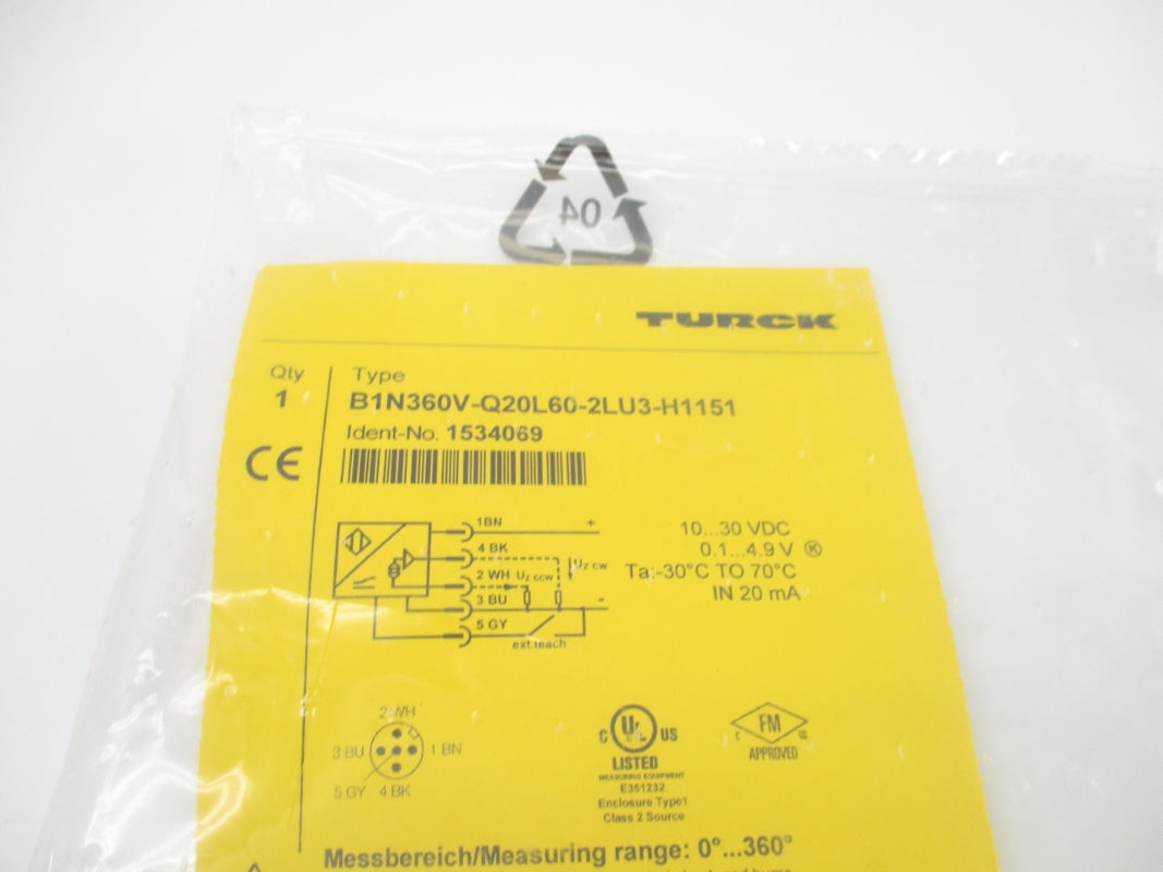 TURCK B1N360V-Q20L60-2LU3-H1151 1534069 10-30VDC NSMP