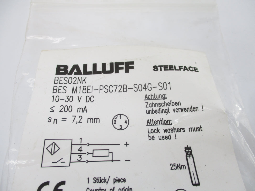 BALLUFF BESM18EI-PSC72B-S04G-S01 BES92NK 10-30VDC NSMP