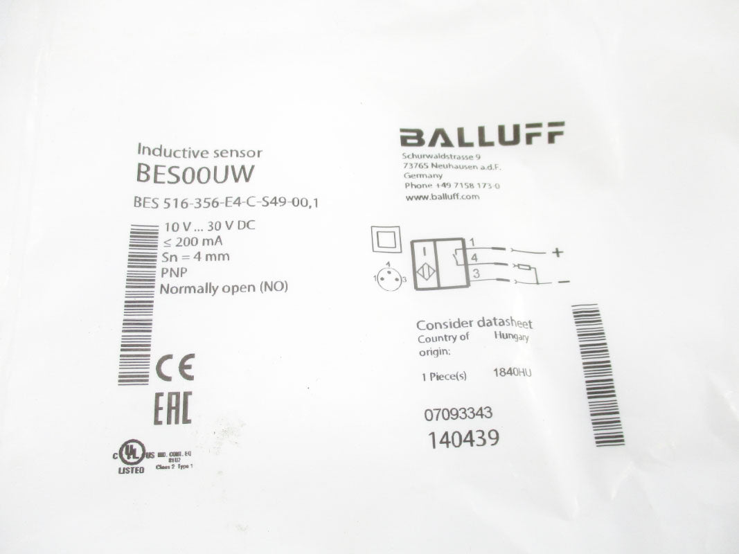 BALLUFF BES516-356-E4-C-S49-00,1 BES00UW 10-30VDC NSMP