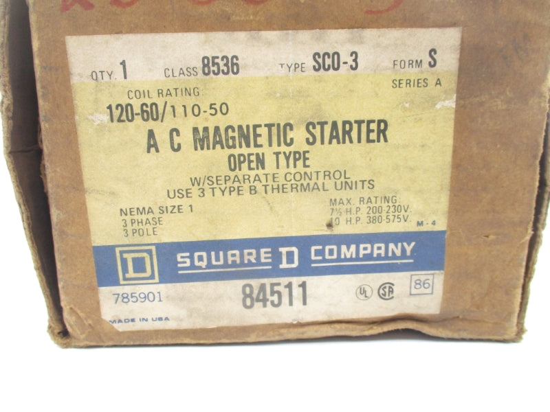 SQUARE D 8536SCO3S SER. A 110/120V NSMP