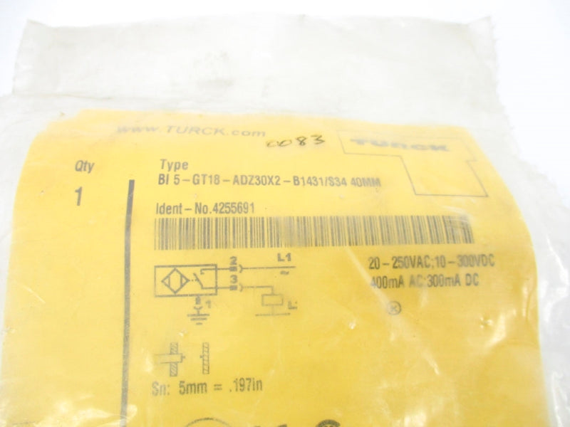 TURCK BI5-GT18-ADZ30X2-B1431/S34 4255691 20-250VAC NSMP