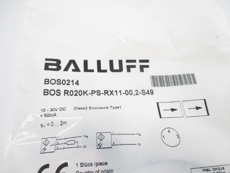 BALLUFF BOSR020K-PS-RX11-00,2-S49 BOS0214 10-30VDC NSMP