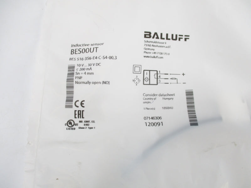 BALLUFF BES516-356-E4-C-S4-00,3 BES00UT 10-30VDC NSMP