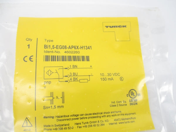 TURCK BI1.5-EG08-AP6X-H1341 4602260 10-30VDC NSMP