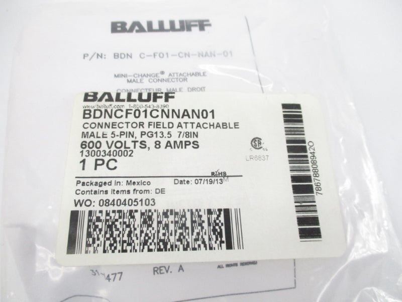 BALLUFF BDNCF01CNNAN01 600V 8A NSMP
