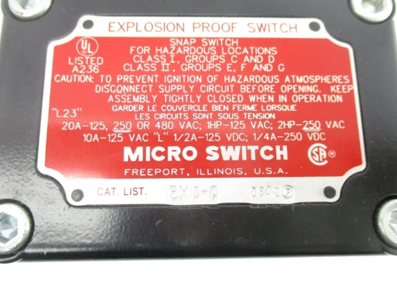 MICRO SWITCH EXA-Q 480VAC 20A NSNP