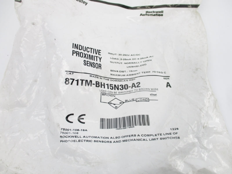ALLEN BRADLEY 871TM-BH15N30-A2 SER. A 20-250VAC/DC NSMP