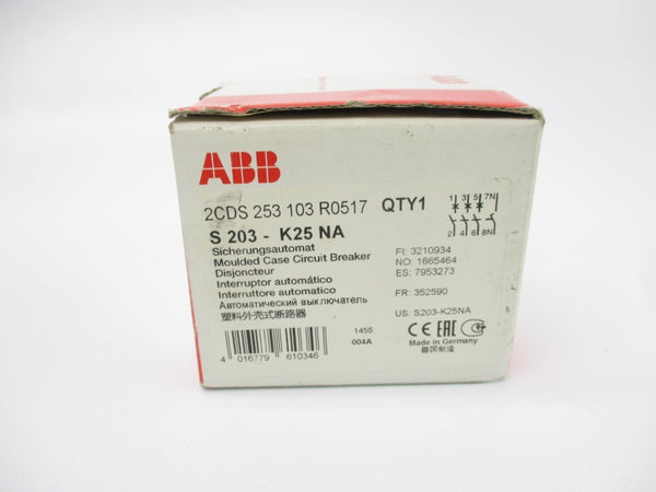 ABB 2CDS253103R0517 S203-K25NA 400V 25A NSMP