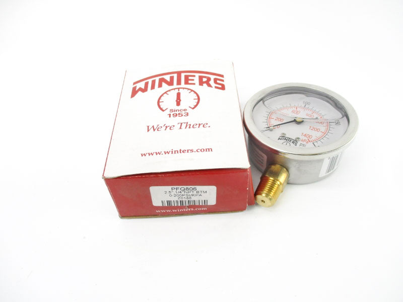 WINTERS PFQ806 0-200PSI 2.5" NSMP