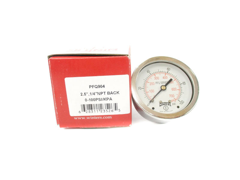 WINTERS PFQ904 0-100PSI 1/4" NSMP