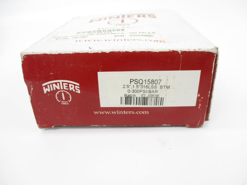 WINTERS PSQ15807 0-300PSI 2.5" NSMP