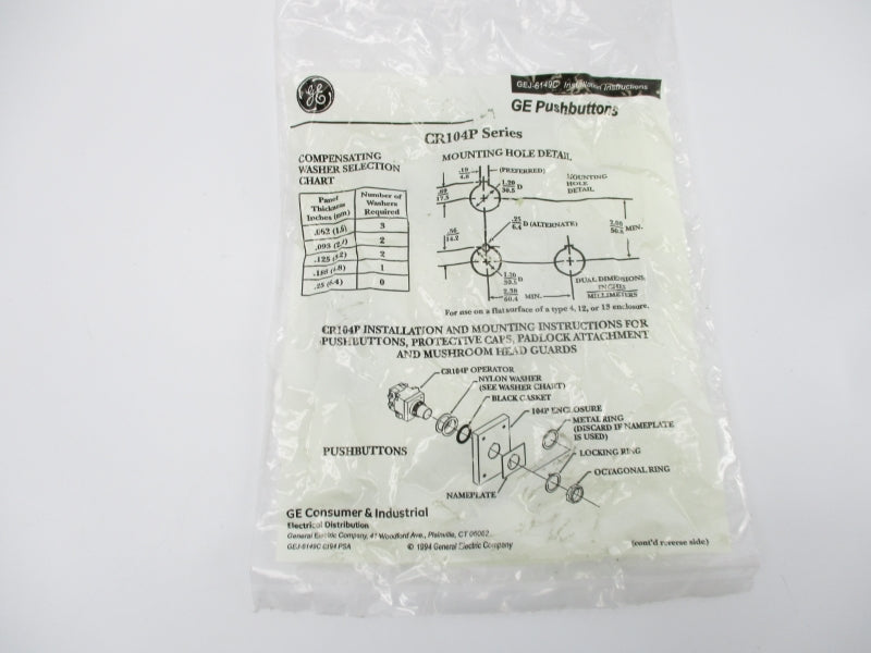 GENERAL ELECTRIC CR104P NSMP
