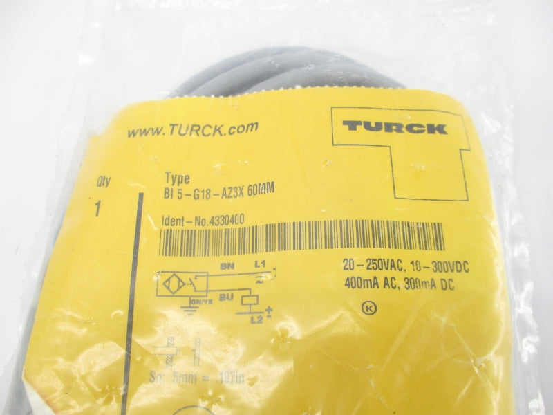 TURCK BI5-G18-AZ3X 4330400 20-250VAC 60MM NSMP