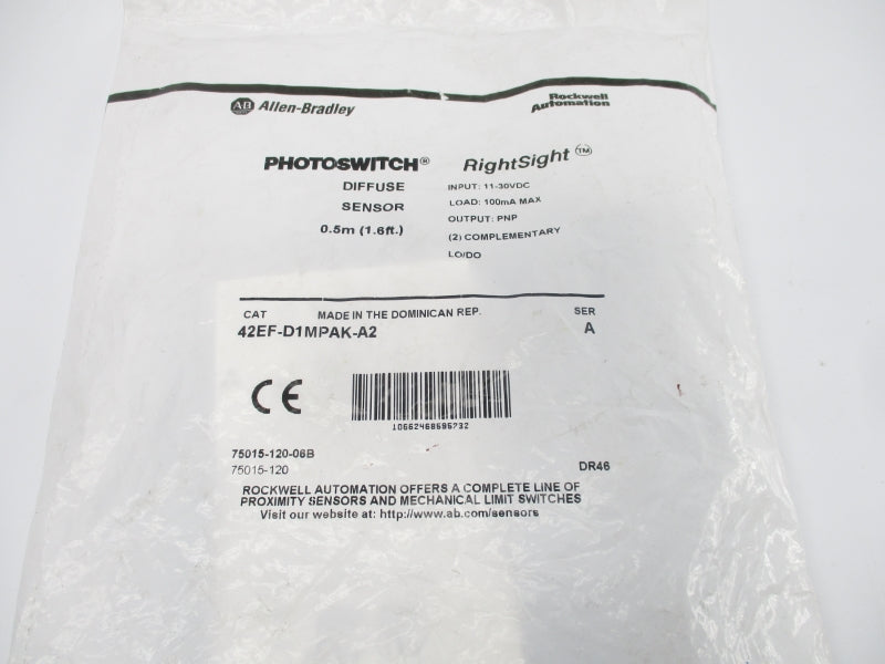 ALLEN BRADLEY 42EF-D1MPAK-A2 SER. A 11-30VDC NSMP