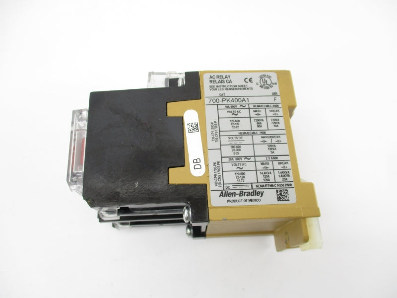 ALLEN BRADLEY 700-PK400A1 SER. F 110-120V 10A UNMP