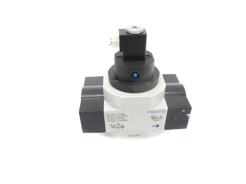 FESTO HEE-1-D-MAXI-24 00172953 SER. A841 21.6-26.4V 240PSI UNMP