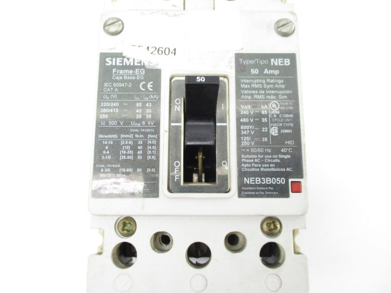 SIEMENS NEB3B050 480V 50A UNMP