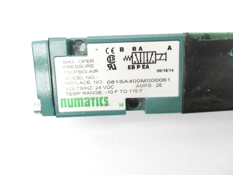 NUMATICS 081SA400M000061 24VDC .26A 150PSI UNMP
