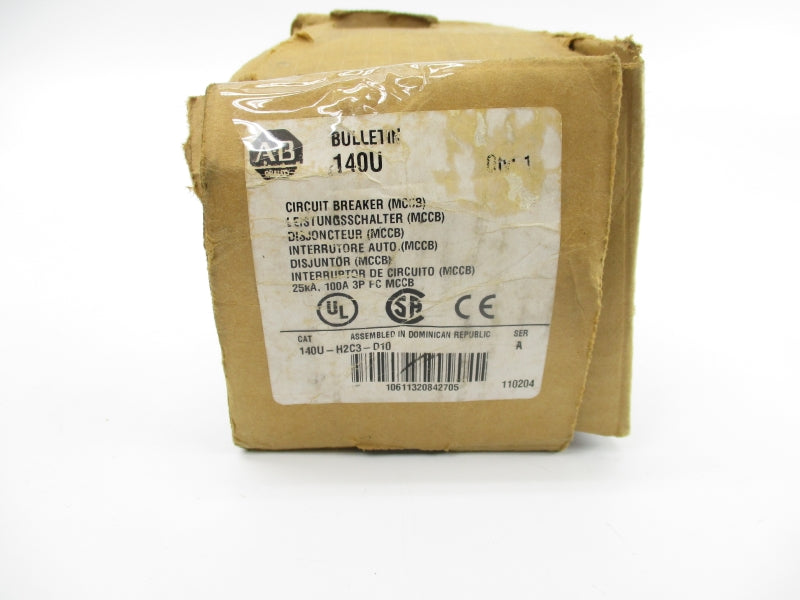 ALLEN BRADLEY 140U-H2C3-D10 SER. A 480V 100A NSMP