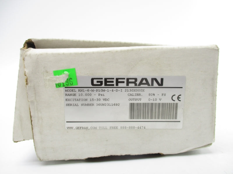 GEFRAN KN1-6-M-P10M-1-4-D-I 2130X000X 15-30VDC 10.000PSI NSMP