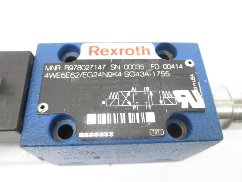 REXROTH 4WE6E62/EG24N9K4SO43A.1755 R978027147 24VDC 1.25A NSNP