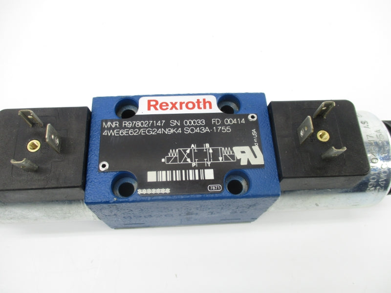 REXROTH 4WE6E62/EG24N9K4SO43A.1755 R978027147 24VDC 1.25A NSNP