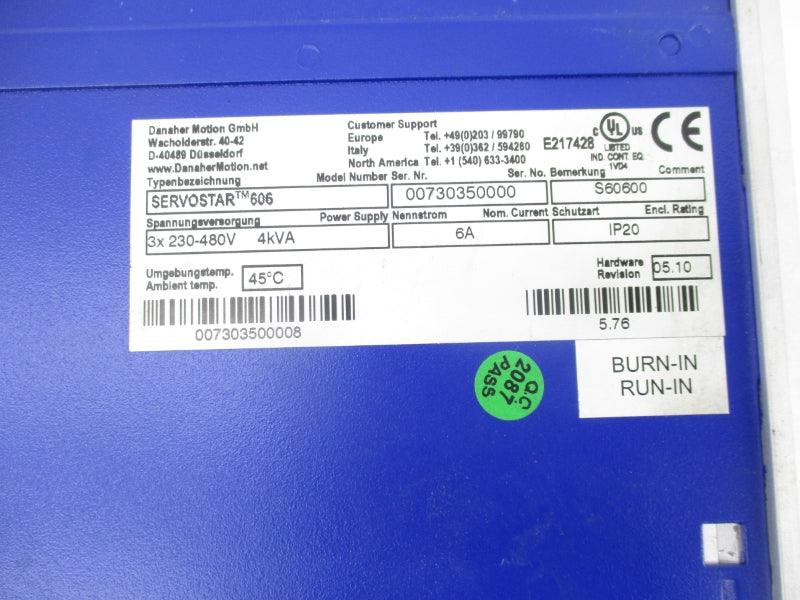 DANAHER MOTION 0073050000 480V 6A UNMP