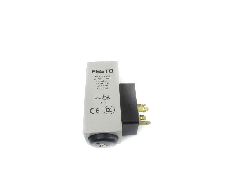 FESTO PEV-1/4-SC-0D 161760 SER. B143 250VAC 15-175PSI UNMP
