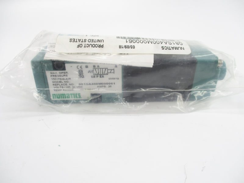NUMATICS 081SA400M000061 24VDC .26A 150PSI NSMP