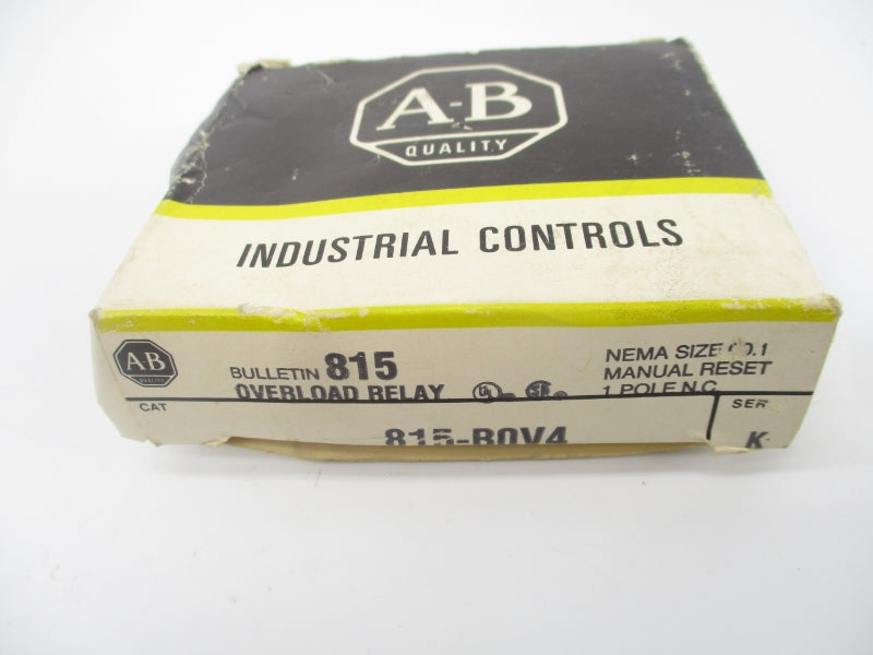 ALLEN BRADLEY 815-B0V4 SER. K 600VAC (BK/YL) NSMP