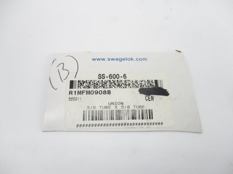 SWAGELOK SS-600-6 3/8 X 3/8 NSNP