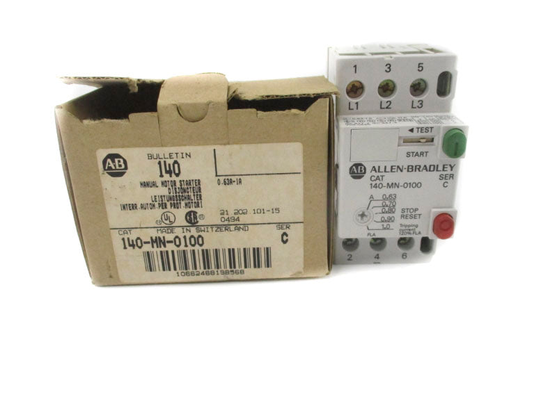 ALLEN BRADLEY 140-MN-0100 SER. C 600V 0.63-1.0A (BR/WH) NSMP
