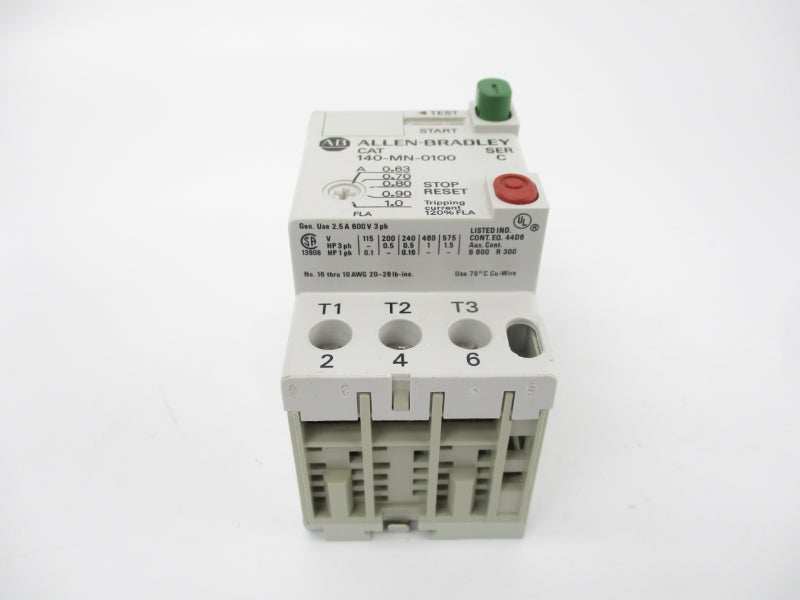 ALLEN BRADLEY 140-MN-0100 SER. C 600V 0.63-1.0A (BR/WH) NSMP