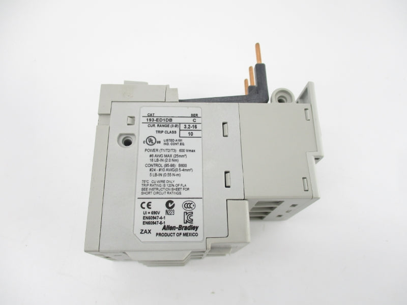 ALLEN BRADLEY 193-ED1DB SER. C 600V 3.2-16A (BR/WH) NSMP